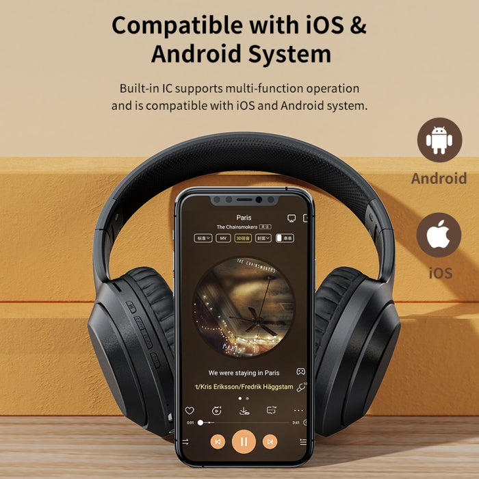 ROCK Space O2 HiFi Bluetooth 5.0 Auriculares inalámbricos con micrófono, compatible con tarjeta TF
