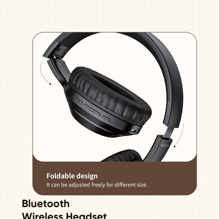 ROCK Space O2 HiFi Bluetooth 5.0 Auriculares inalámbricos con micrófono, compatible con tarjeta TF