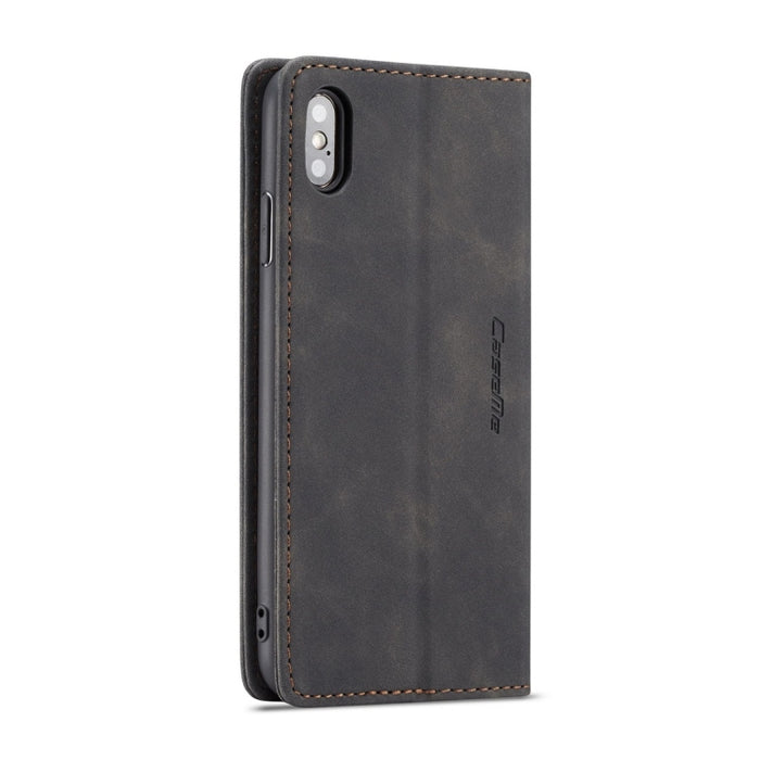 Para iPhone X / XS CaseMe-013 Funda de cuero con tapa horizontal esmerilada retro multifuncional con ranura para tarjeta, soporte y billetera