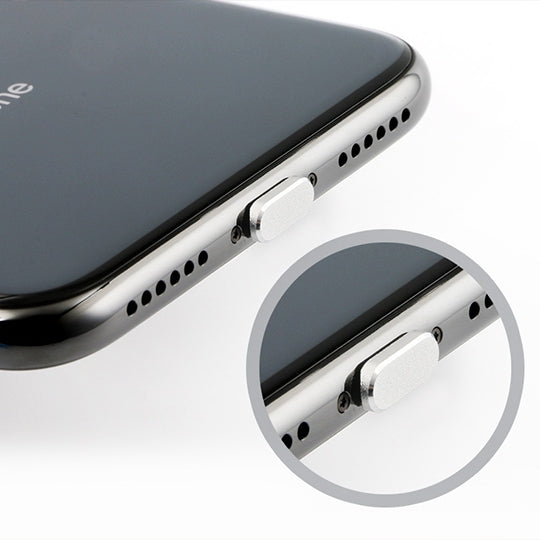 2 conectores universales antipolvo de metal con puerto de carga de 8 pines para iPhone