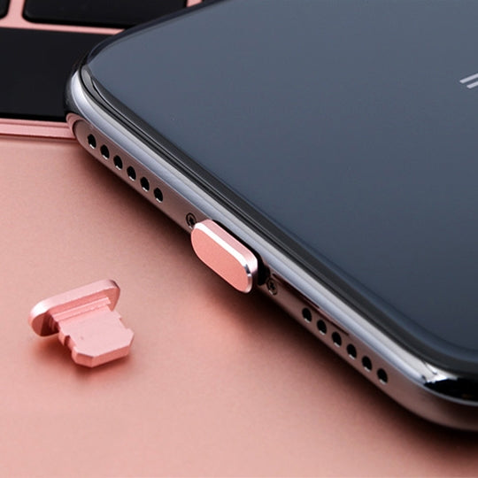 2 conectores universales antipolvo de metal con puerto de carga de 8 pines para iPhone