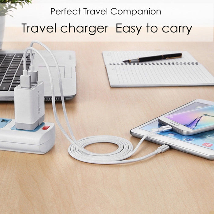 AR-QC-03 Cargador de viaje con cargador rápido de 3 puertos USB 2.1A, enchufe de EE. UU.