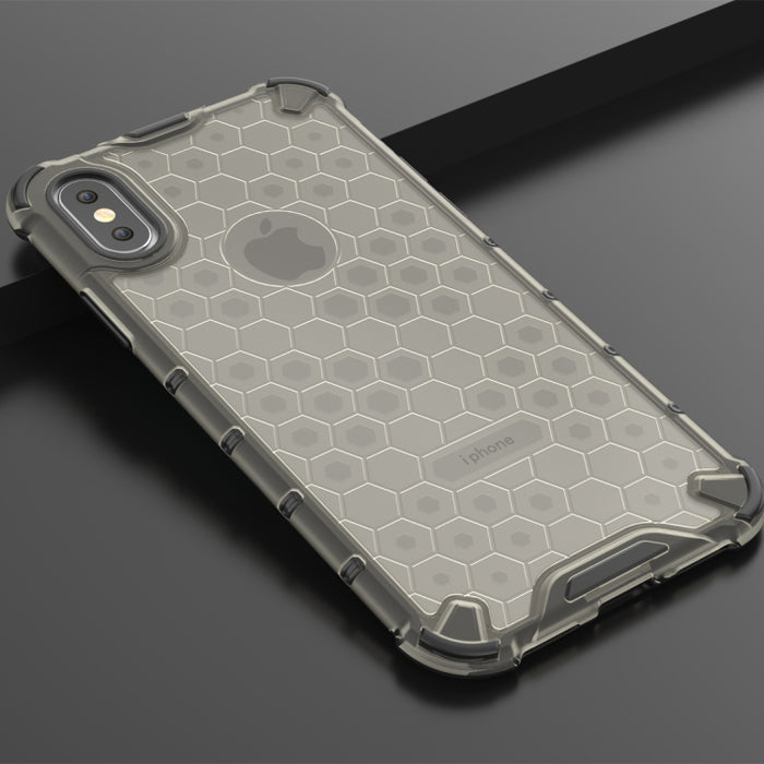 Para iPhone X / XS Funda protectora Honeycomb PC + TPU a prueba de golpes