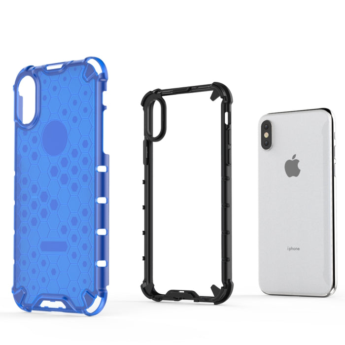 Para iPhone X / XS Funda protectora Honeycomb PC + TPU a prueba de golpes