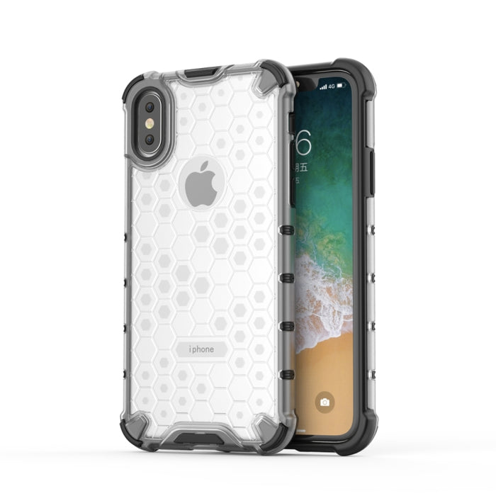 Para iPhone X / XS Funda protectora Honeycomb PC + TPU a prueba de golpes