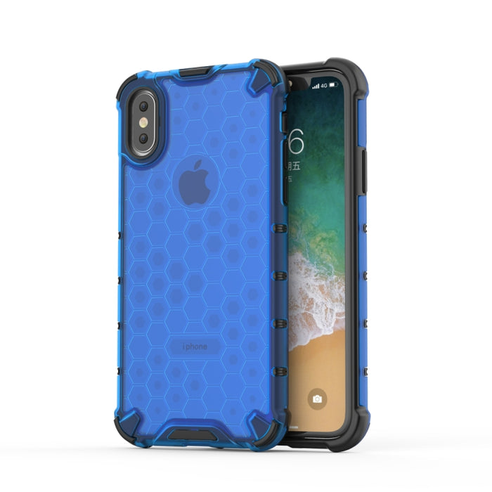 Para iPhone X / XS Funda protectora Honeycomb PC + TPU a prueba de golpes