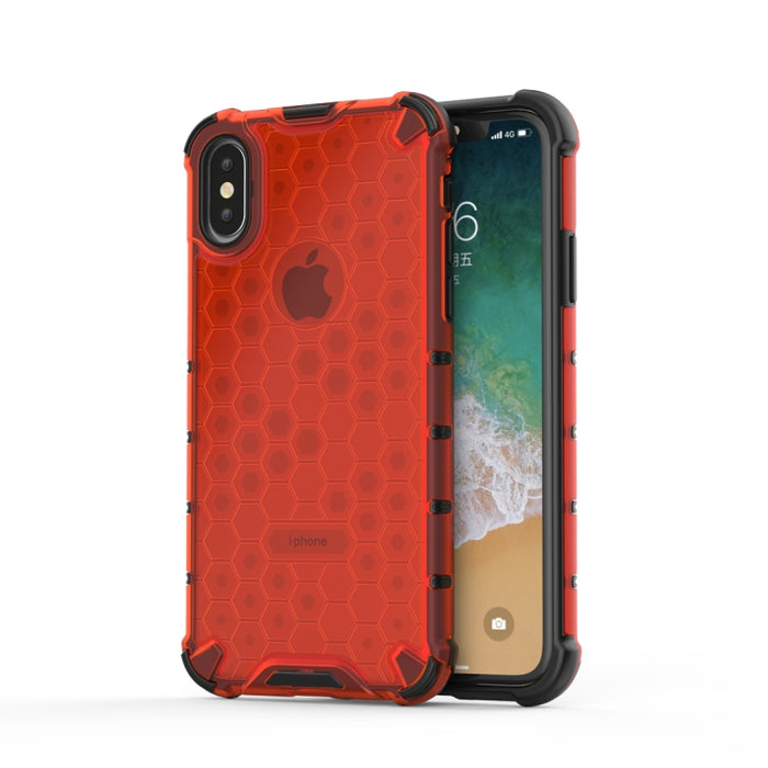 Para iPhone X / XS Funda protectora Honeycomb PC + TPU a prueba de golpes