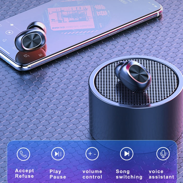 263 TWS CVC8.0 Auricular Bluetooth con cancelación de ruido con caja de carga, soporte táctil y pantalla de batería LED de tres pantallas y soporte para teléfono y banco de energía y llamada HD y asistente de voz