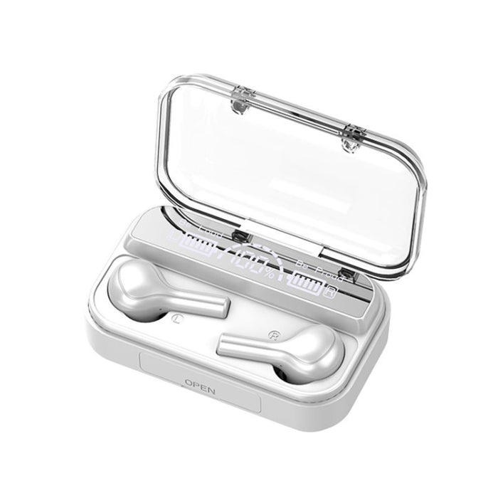 278 TWS Auricular Bluetooth Táctil con Cancelación de Ruido Externo con Caja de Carga, Soporte Pantalla Digital de Alimentación LED y Luces de Respiración y Asistente de Llamadas y Voz