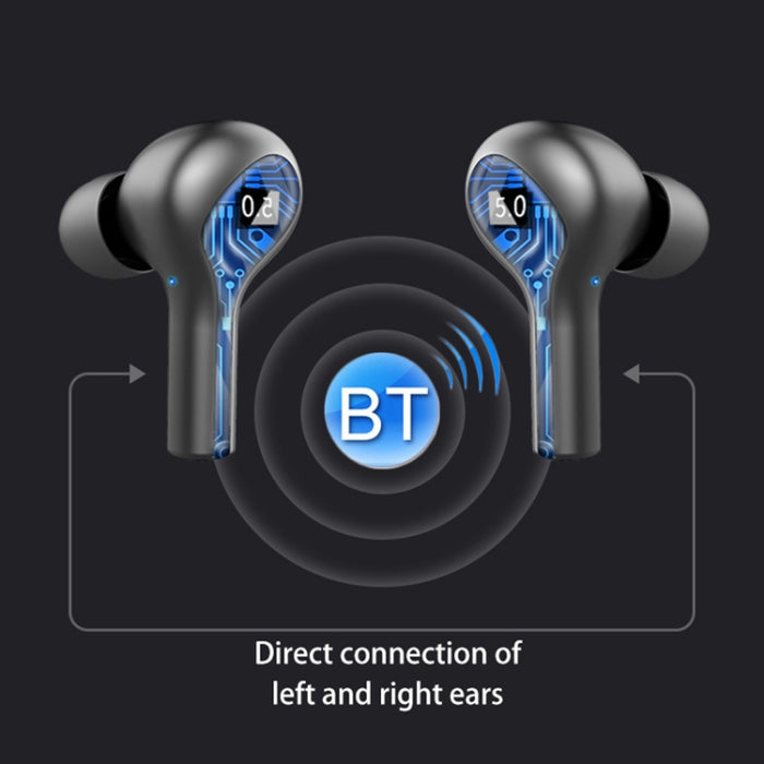 278 TWS Auricular Bluetooth Táctil con Cancelación de Ruido Externo con Caja de Carga, Soporte Pantalla Digital de Alimentación LED y Luces de Respiración y Asistente de Llamadas y Voz