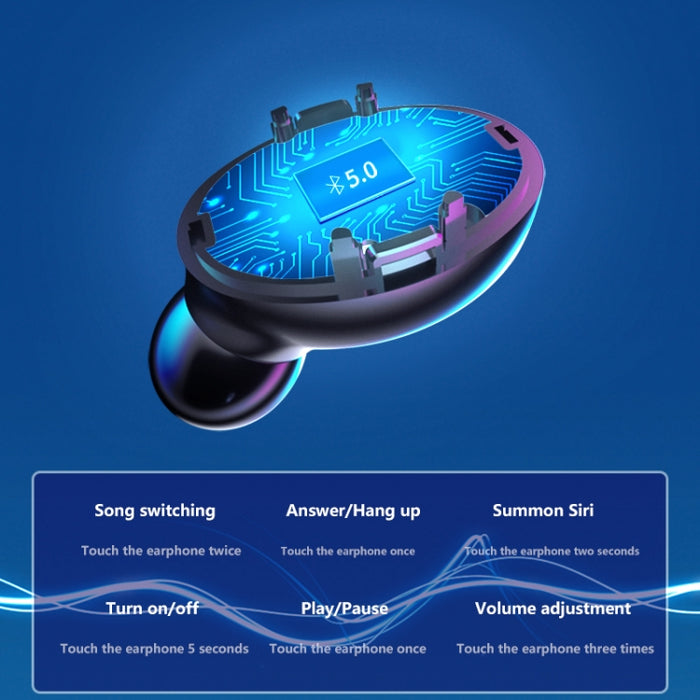 A9 TWS CVC8.0 y DSP Auricular Bluetooth con cancelación de ruido dual con caja de carga magnética y pantalla digital LED, soporte táctil y llamada HD, Siri y banco de energía