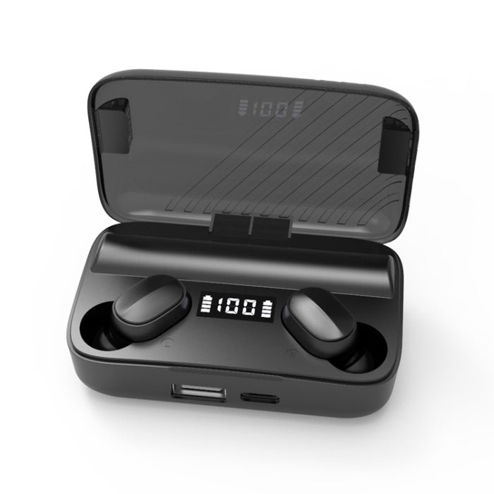 A9 TWS CVC8.0 y DSP Auricular Bluetooth con cancelación de ruido dual con caja de carga magnética y pantalla digital LED, soporte táctil y llamada HD, Siri y banco de energía