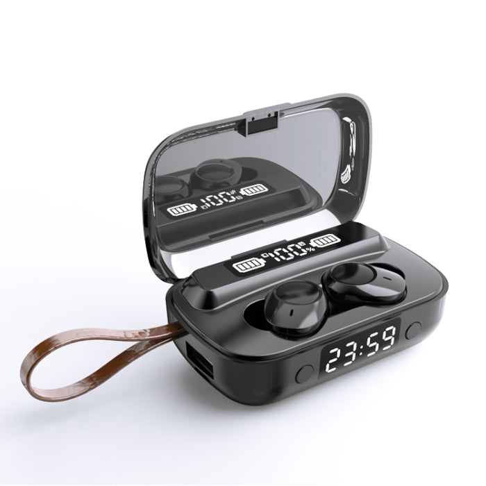A13 TWS CVC8.0 y DSP Auricular Bluetooth táctil con cancelación de ruido dual con caja de carga, compatible con pantalla digital LED, reloj, linterna, llamada HD, Siri y banco de energía
