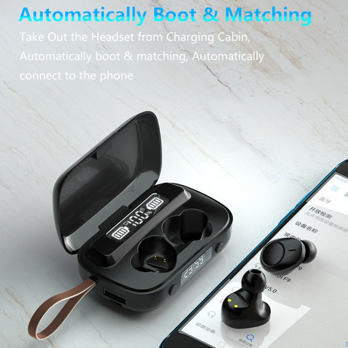 A13 TWS CVC8.0 y DSP Auricular Bluetooth táctil con cancelación de ruido dual con caja de carga, compatible con pantalla digital LED, reloj, linterna, llamada HD, Siri y banco de energía