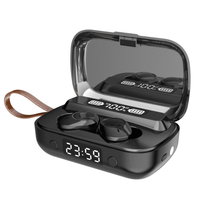 A13 TWS CVC8.0 y DSP Auricular Bluetooth táctil con cancelación de ruido dual con caja de carga, compatible con pantalla digital LED, reloj, linterna, llamada HD, Siri y banco de energía
