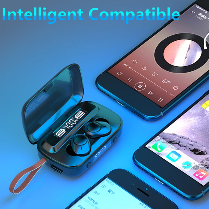 A13 TWS CVC8.0 y DSP Auricular Bluetooth táctil con cancelación de ruido dual con caja de carga, compatible con pantalla digital LED, reloj, linterna, llamada HD, Siri y banco de energía
