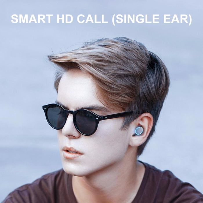 F9-5 Auricular Bluetooth táctil inteligente con cancelación de ruido y caja de carga, compatible con pantalla de alimentación LED de tres pantallas, llamadas HD, banco de energía y Siri