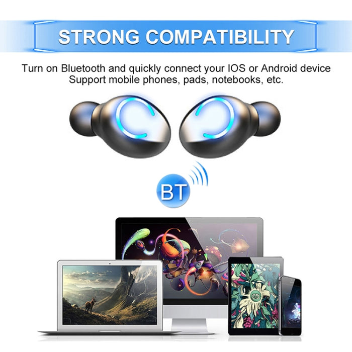 F9-6 TWS CVC8.0 Auricular Bluetooth táctil con cancelación de ruido y caja de carga cilíndrica extraíble, compatible con pantalla digital de alimentación LED, llamada y Siri