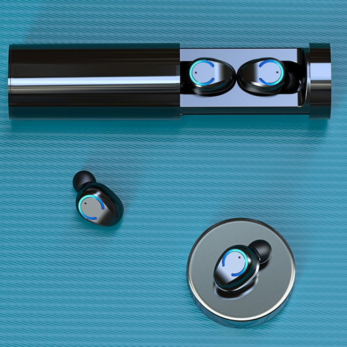 F9-6 TWS CVC8.0 Auricular Bluetooth táctil con cancelación de ruido y caja de carga cilíndrica extraíble, compatible con pantalla digital de alimentación LED, llamada y Siri