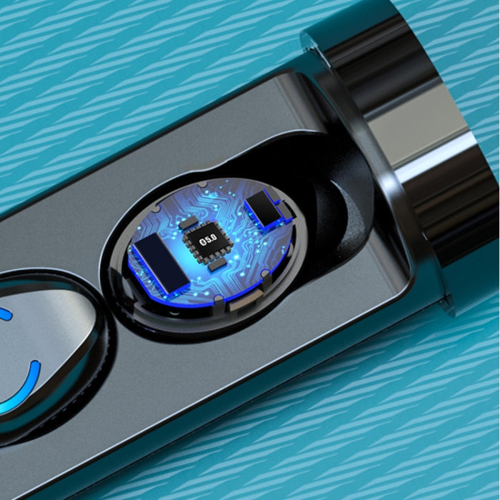 F9-6 TWS CVC8.0 Auricular Bluetooth táctil con cancelación de ruido y caja de carga cilíndrica extraíble, compatible con pantalla digital de alimentación LED, llamada y Siri