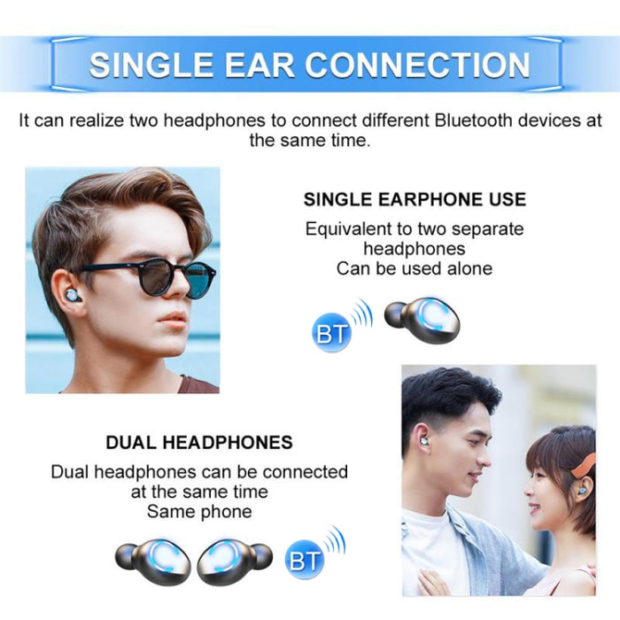 F9-8 TWS CVC8.0 Mini auricular Bluetooth táctil con cancelación de ruido y caja de carga, compatible con pantalla de alimentación LED de tres pantallas, soporte para teléfono móvil y asistente de llamada y voz