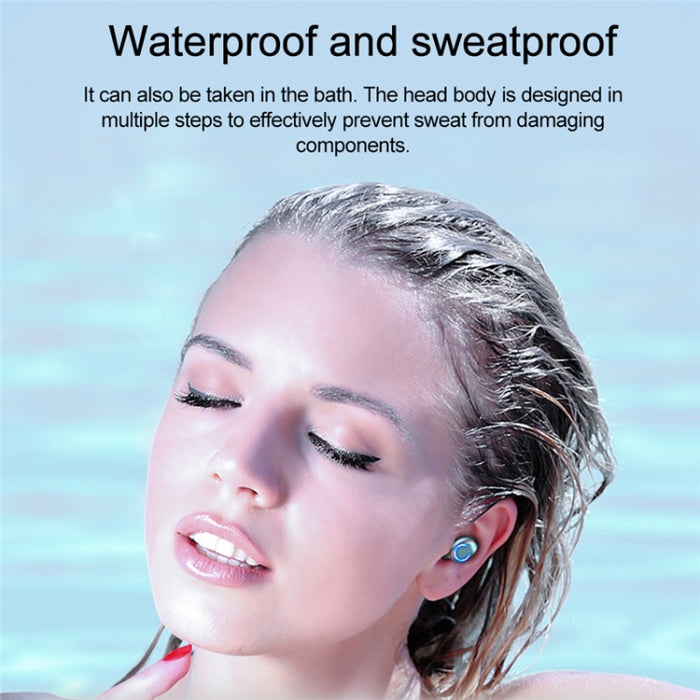 F9-9 TWS CVC8.0 Auricular Bluetooth con cancelación de ruido con caja de carga, compatible con efecto de iluminación táctil y pantalla de alimentación LED de tres pantallas y banco de energía y soporte para teléfono móvil y llamada HD y asistente de voz