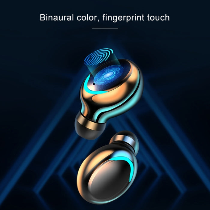 F9-5C Jerry Solution Touch Auricular Bluetooth con caja de carga magnética, compatible con pantalla de alimentación LED de tres pantallas, banco de energía, llamada, Siri y correa de mano