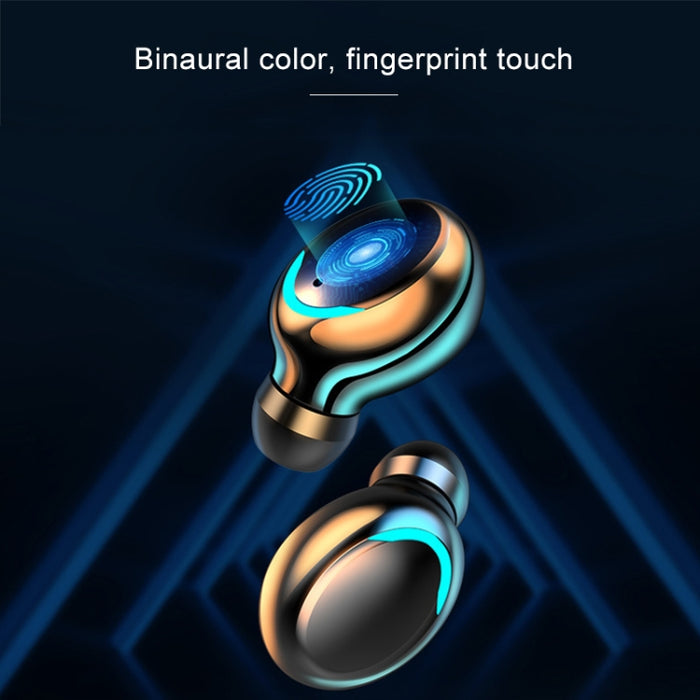 F9-5C Luz de respiración de cuatro barras + Auricular Bluetooth con reducción de ruido y pantalla digital con correa de mano