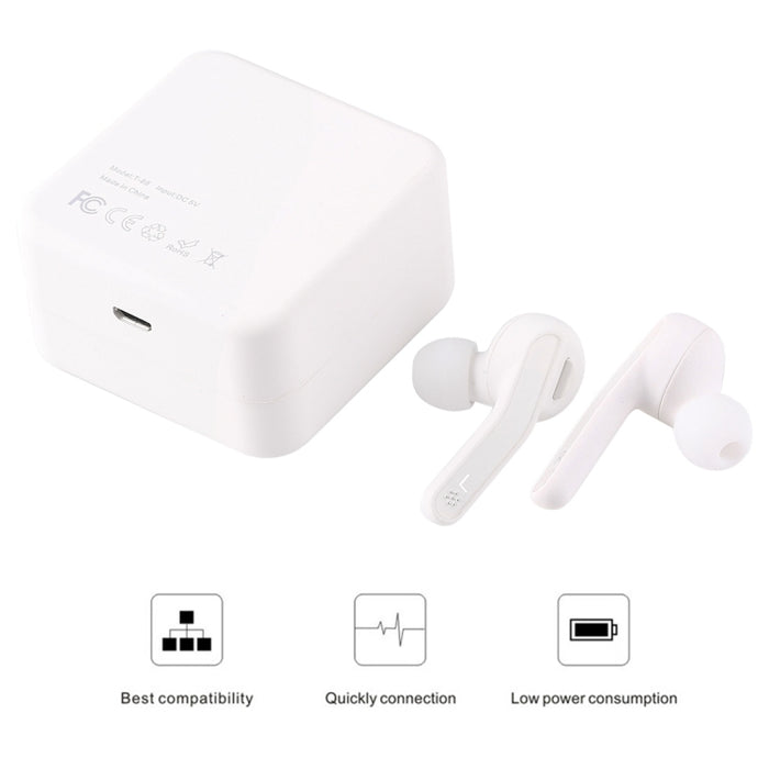 Auriculares estéreo inalámbricos T-88 TWS Bluetooth V5.0 con caja de carga magnética