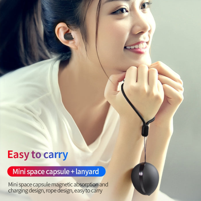 Auricular Bluetooth inalámbrico con forma de cápsula espacial A10 TWS con caja de carga magnética y cordón, compatible con llamadas HD y emparejamiento automático Bluetooth