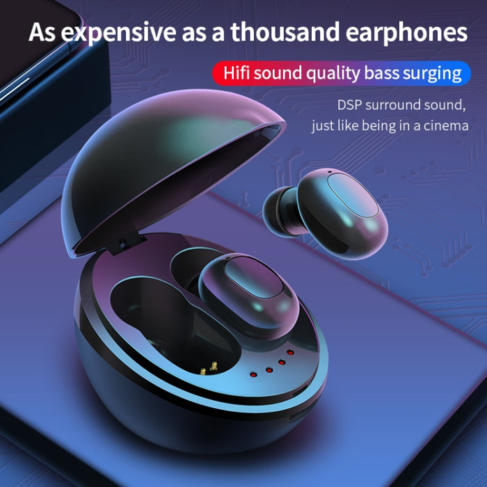 Auricular Bluetooth inalámbrico con forma de cápsula espacial A10 TWS con caja de carga magnética y cordón, compatible con llamadas HD y emparejamiento automático Bluetooth