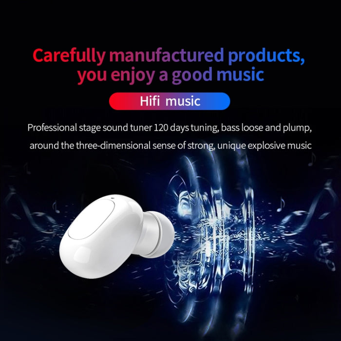 Auricular Bluetooth inalámbrico con forma de cápsula espacial A10 TWS con caja de carga magnética y cordón, compatible con llamadas HD y emparejamiento automático Bluetooth