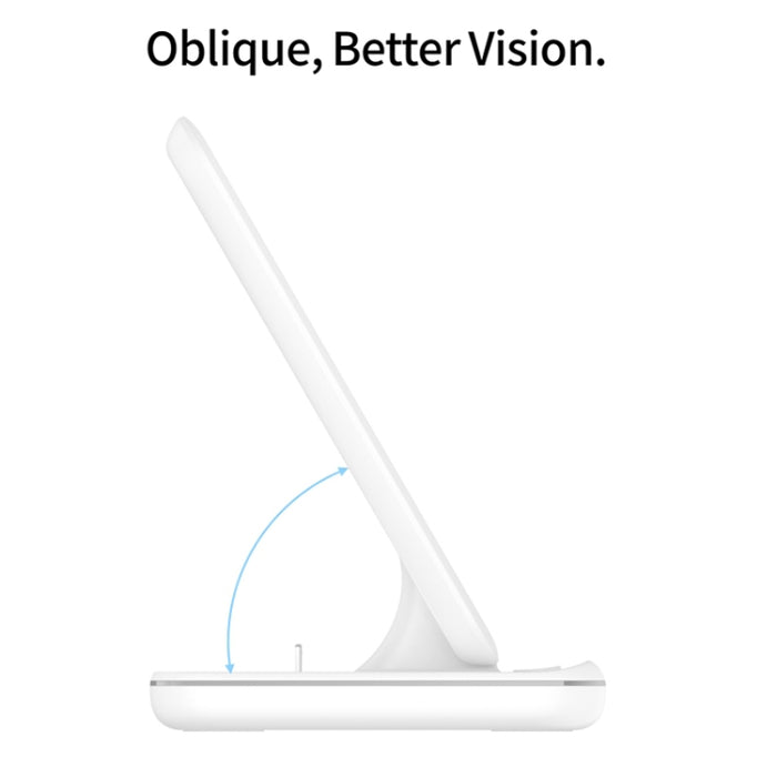 Cargador inalámbrico magnético vertical Z5 QI para teléfonos móviles, relojes Apple y AirPods / Xiaomi Redmi AirDots, con anillo de luz táctil