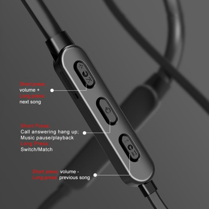 Auricular deportivo Cuello-montado Bluetooth del alambre redondo de Bluetooth 5.1 con la función magnética