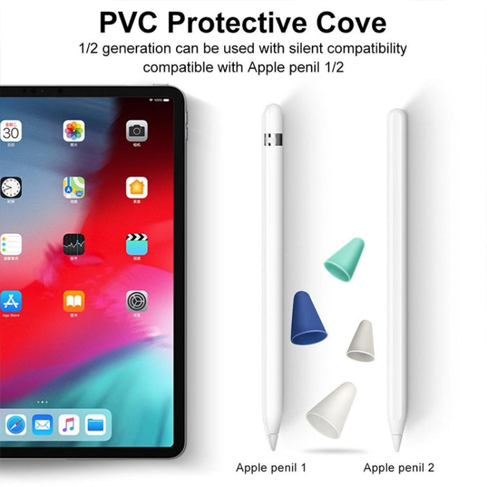 Cubierta de punta antideslizante silenciosa resistente al desgaste de 4 piezas para Apple Pencil 1/2