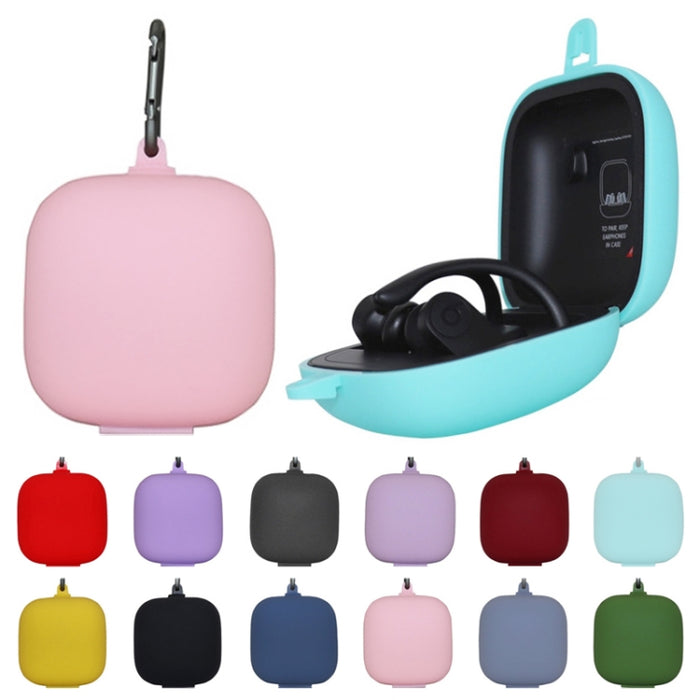 Funda protectora inalámbrica para auriculares Bluetooth de silicona de color sólido para Beats Powerbeats Pro