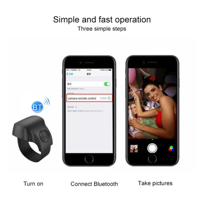 EPSK-010 Bluetooth 5.1 Controlador de cámara de teléfono Anillo de control remoto Selfie