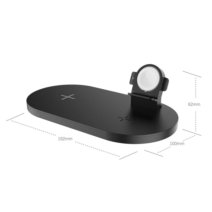 A04 Cargador inalámbrico estándar Qi multifunción 3 en 1 para teléfonos móviles, iWatch y AirPods