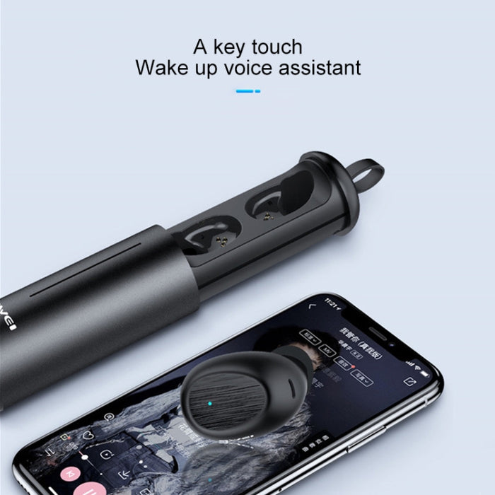 Awei T55 TWS Bluetooth V5.0 Ture Auriculares deportivos inalámbricos con estuche de carga portátil