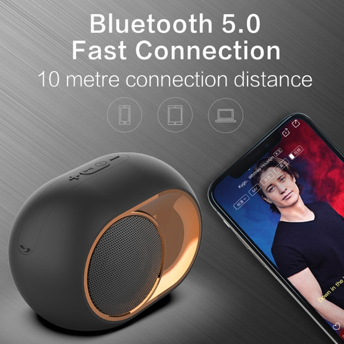 Altavoz Bluetooth inalámbrico bajo impermeable al aire libre X6 TWS 5W, compatible con tarjeta manos libres / USB / AUX / TF