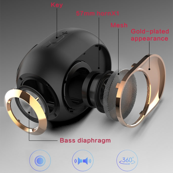 Altavoz Bluetooth inalámbrico bajo impermeable al aire libre X6 TWS 5W, compatible con tarjeta manos libres / USB / AUX / TF