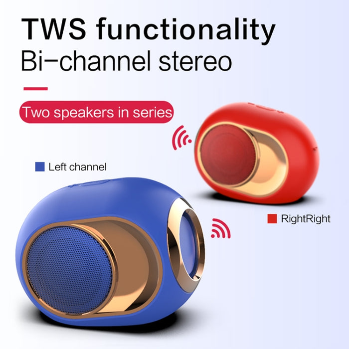 Altavoz Bluetooth inalámbrico bajo impermeable al aire libre X6 TWS 5W, compatible con tarjeta manos libres / USB / AUX / TF