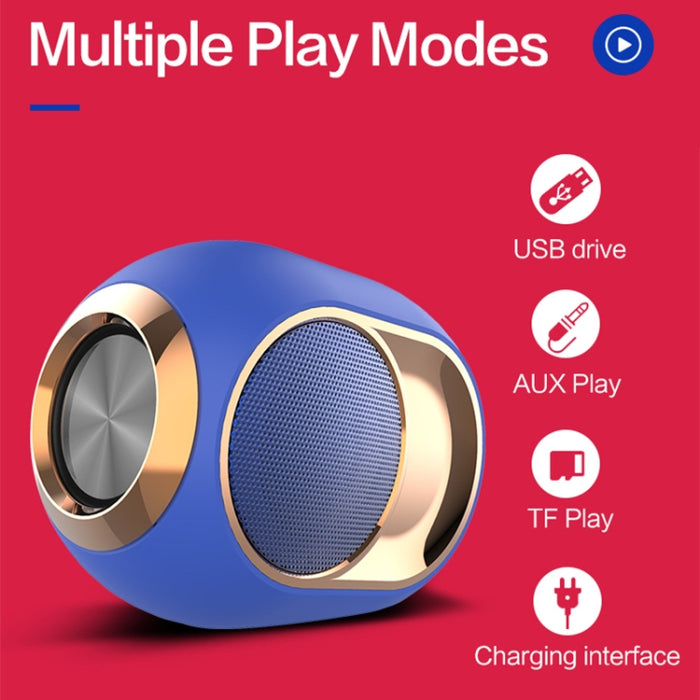 Altavoz Bluetooth inalámbrico bajo impermeable al aire libre X6 TWS 5W, compatible con tarjeta manos libres / USB / AUX / TF