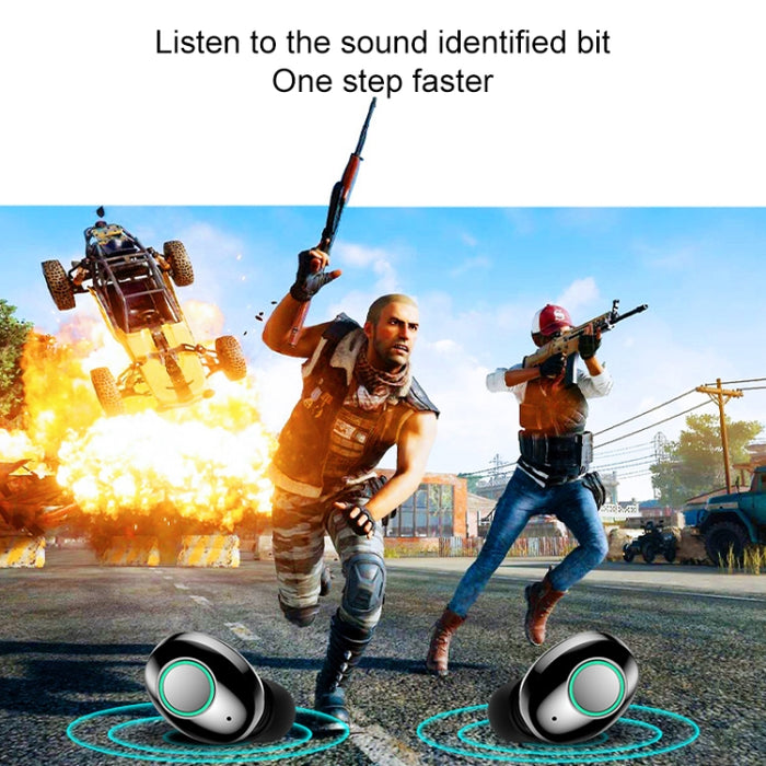 Auriculares Bluetooth estéreo inalámbricos binaurales M7 TWS V5.0 con estuche de carga y pantalla digital