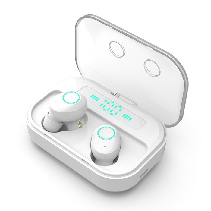 Auriculares Bluetooth estéreo inalámbricos binaurales M7 TWS V5.0 con estuche de carga y pantalla digital