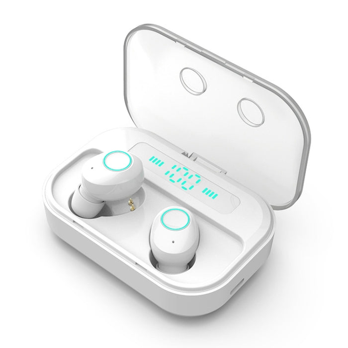 Auriculares Bluetooth estéreo inalámbricos binaurales M7 TWS V5.0 con estuche de carga y pantalla digital