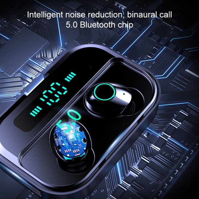 Auriculares Bluetooth estéreo inalámbricos binaurales M7 TWS V5.0 con estuche de carga y pantalla digital