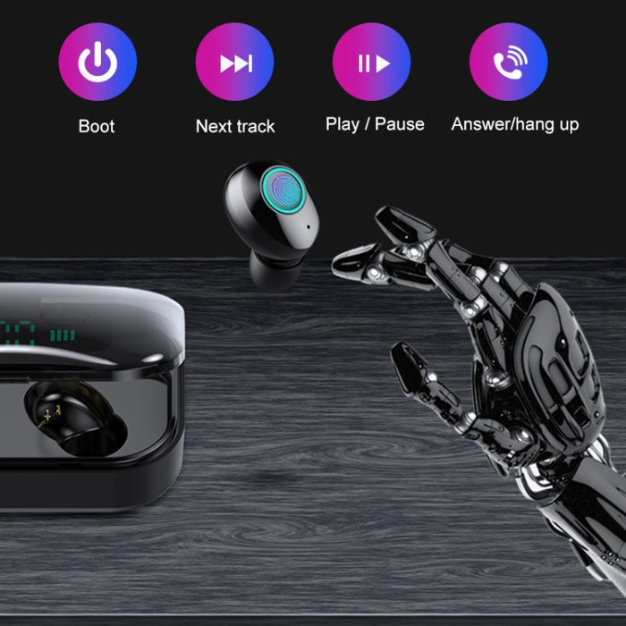 Auriculares Bluetooth estéreo inalámbricos binaurales M7 TWS V5.0 con estuche de carga y pantalla digital