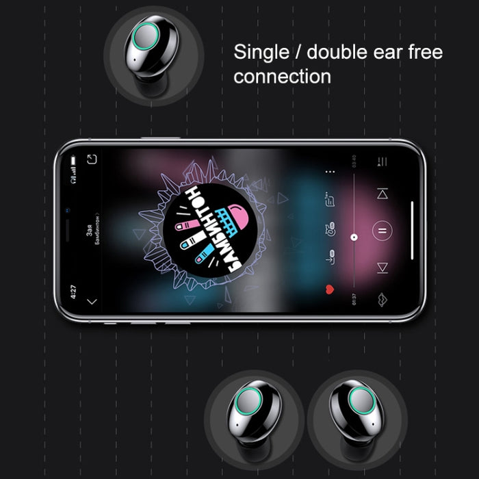 Auriculares Bluetooth estéreo inalámbricos binaurales M7 TWS V5.0 con estuche de carga y pantalla digital