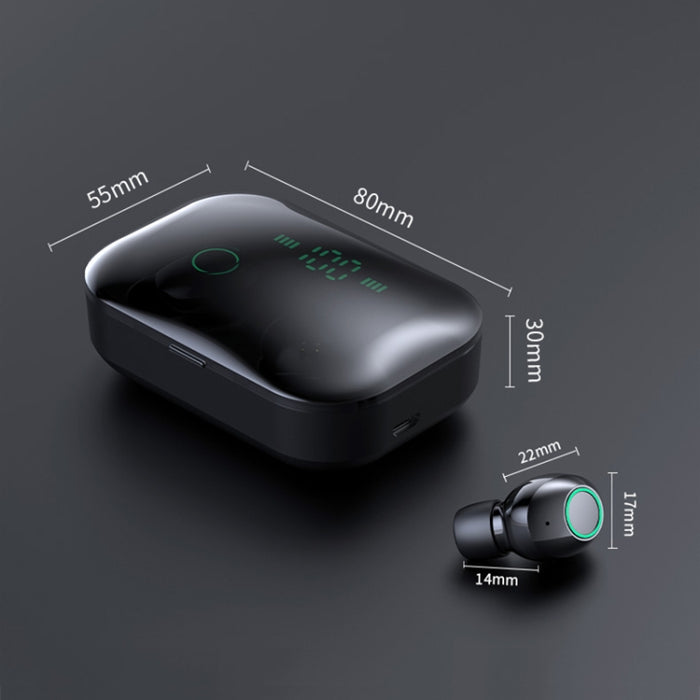 Auriculares Bluetooth estéreo inalámbricos binaurales M7 TWS V5.0 con estuche de carga y pantalla digital